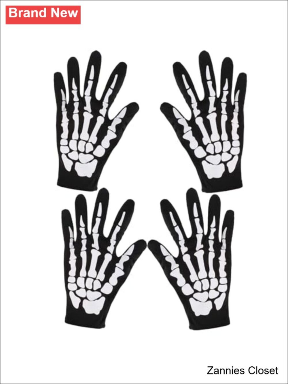 👻 Skeleton Gloves Short Skull Claw Ghost Bone Full Finger Adult Halloween